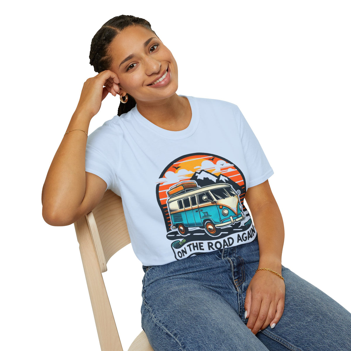 On The Road Again Vintage Van T-Shirt — Retro Camper Travel Tee