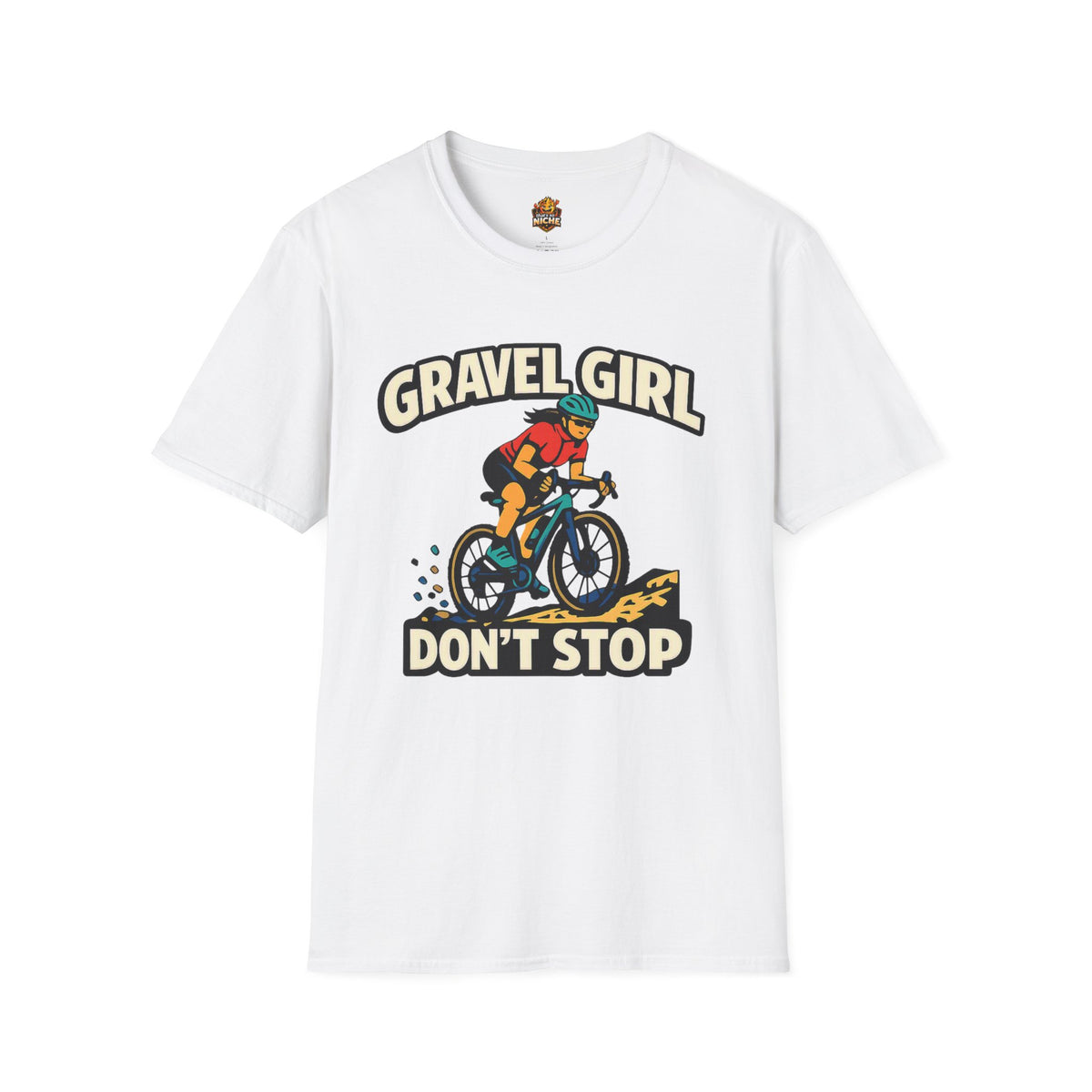 Gravel Girl Cycling Tee — "Gravel Girl Don't Stop" Bike Shirt for Women