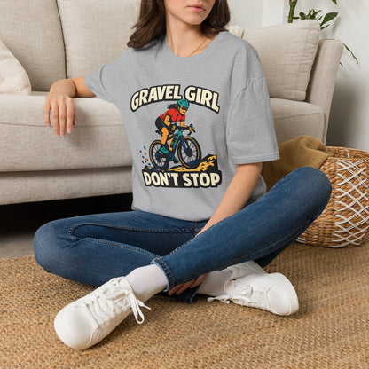 Gravel Girl Cycling Tee — "Gravel Girl Don't Stop" Bike Shirt for Women