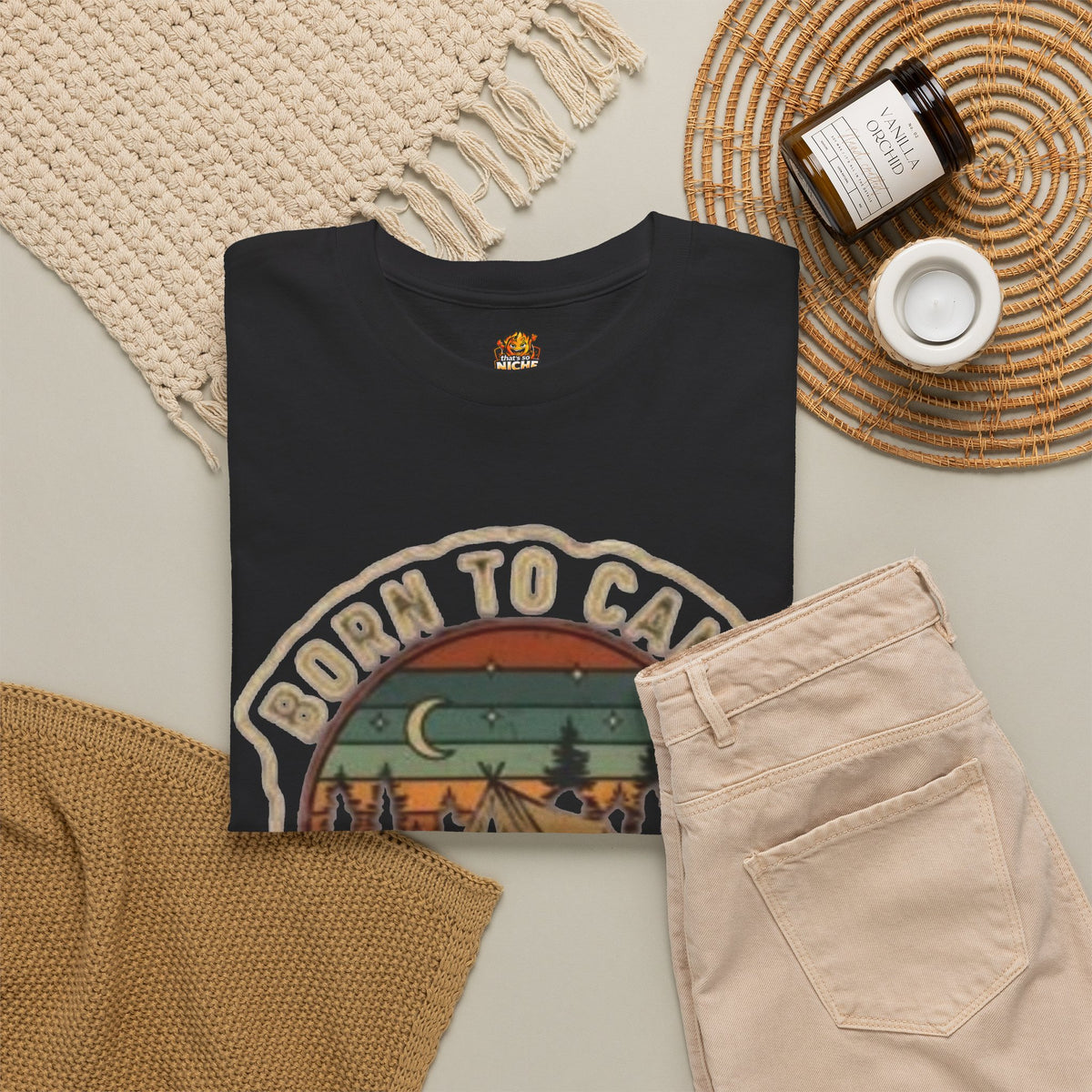 Born to Camp, Forced to Work Camping T‑Shirt — Retro Outdoors Tee