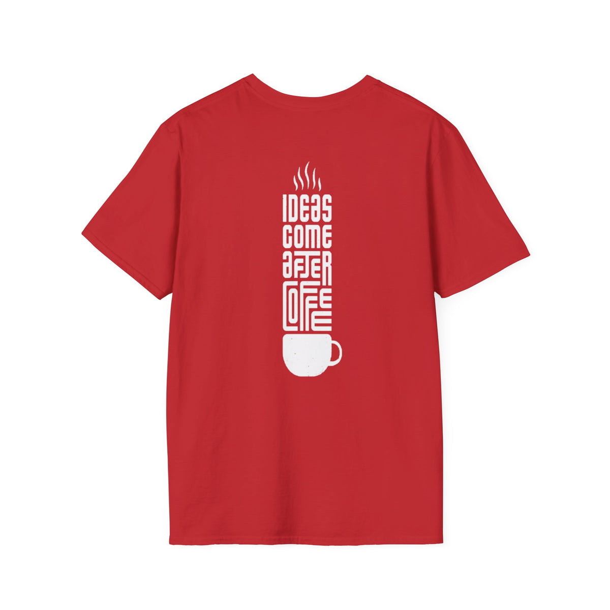 Coffee T-Shirt — "Ideas Come After Coffee" Minimal Pocket Graphic
