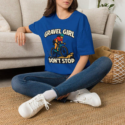 Gravel Girl Cycling Tee — "Gravel Girl Don't Stop" Bike Shirt for Women