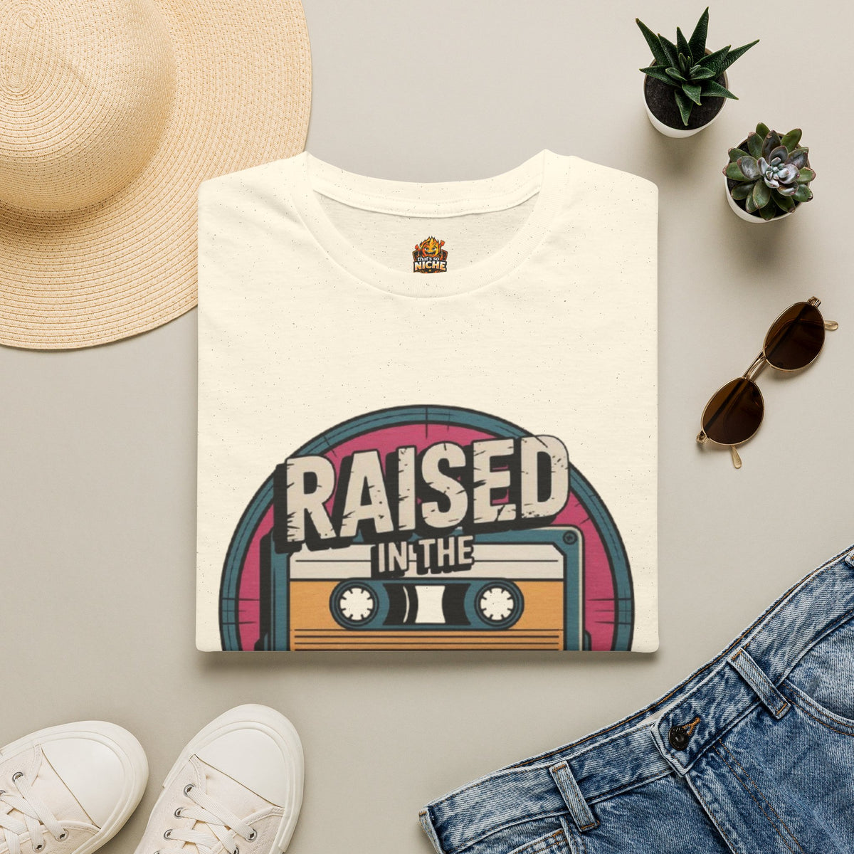Raised in the 90s T-Shirt — Retro Cassette Nostalgia Tee