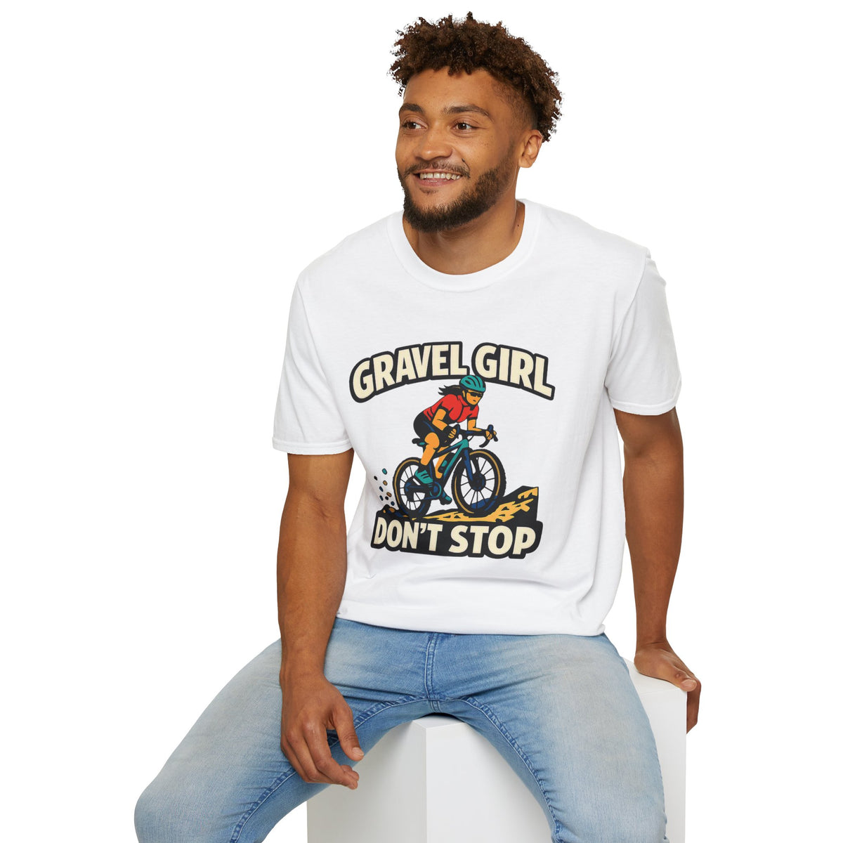 Gravel Girl Cycling Tee — "Gravel Girl Don't Stop" Bike Shirt for Women