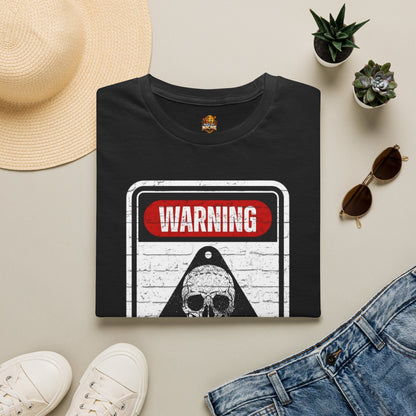 Warning Mentally Unstable T-Shirt — Distressed Skull Graphic Tee