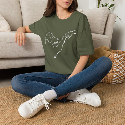 Dog Lover T-Shirt — "Peace • Love • Dogs" Minimal Line Art Tee