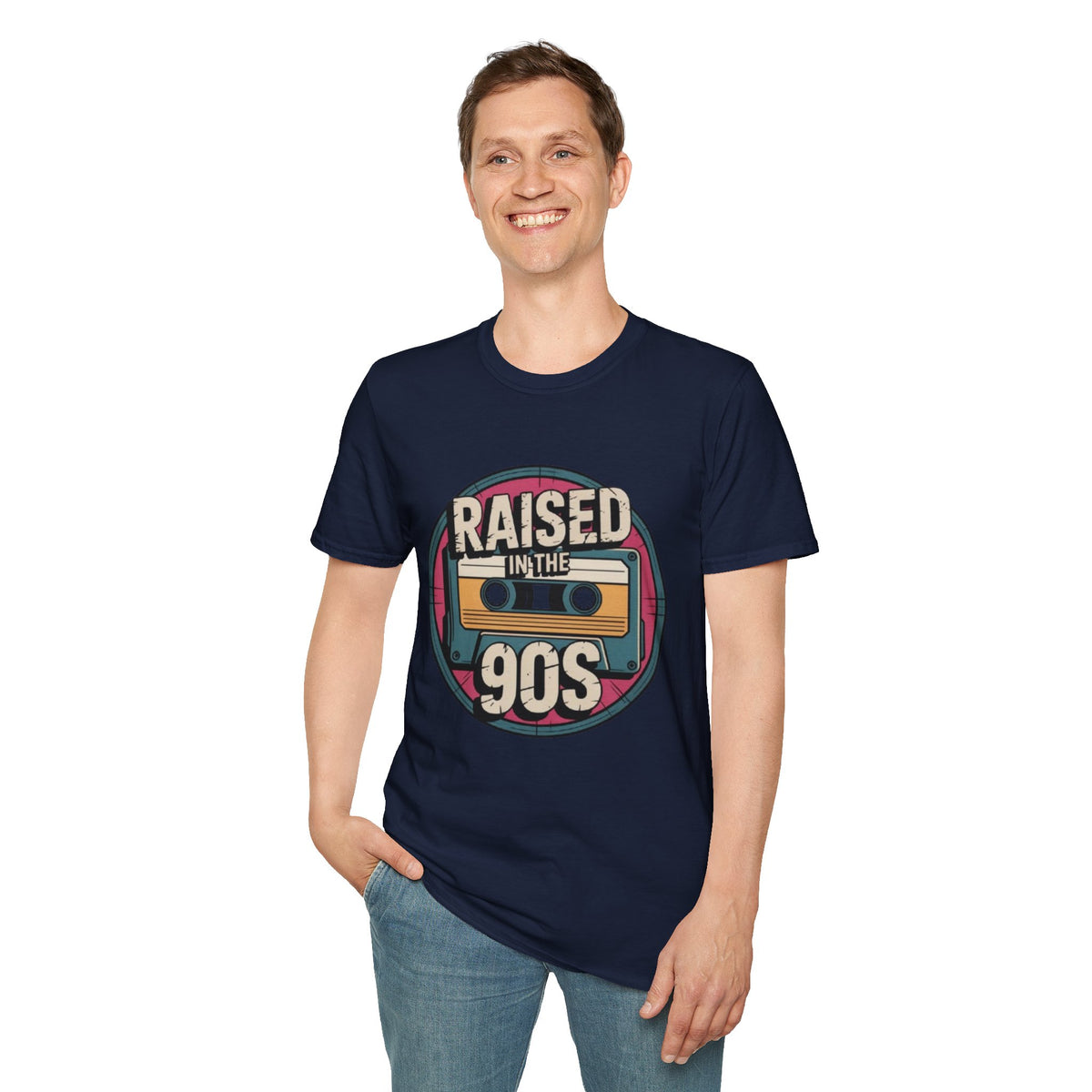 Raised in the 90s T-Shirt — Retro Cassette Nostalgia Tee