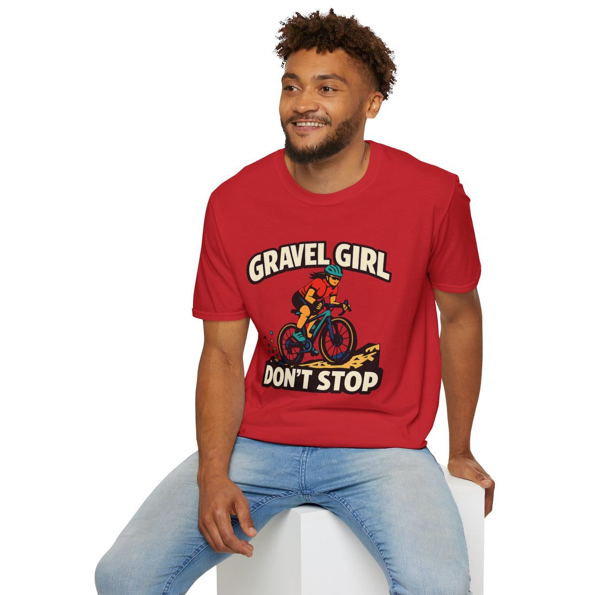 Gravel Girl Cycling Tee — "Gravel Girl Don't Stop" Bike Shirt for Women