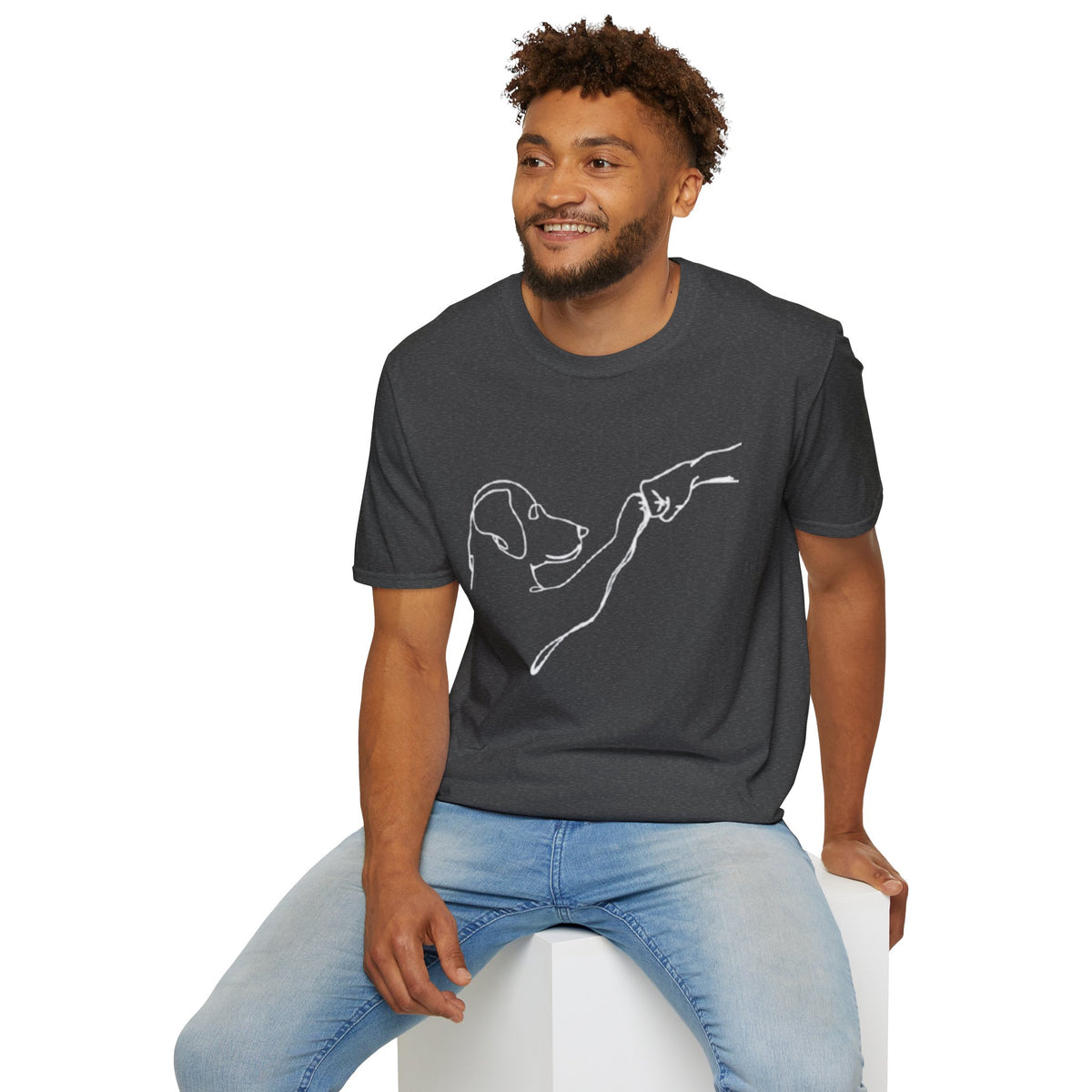 Dog Lover T-Shirt — "Peace • Love • Dogs" Minimal Line Art Tee