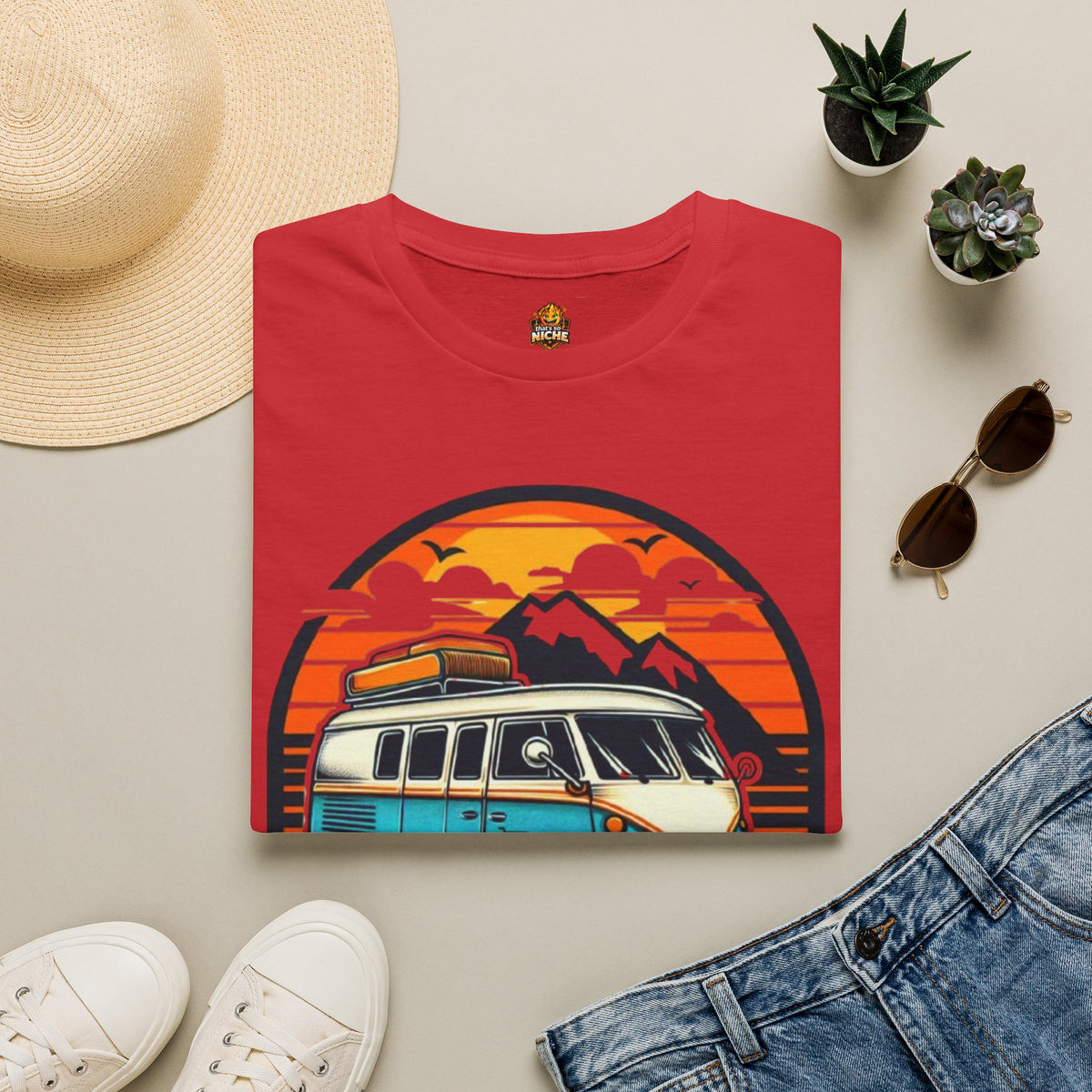 On The Road Again Vintage Van T-Shirt — Retro Camper Travel Tee