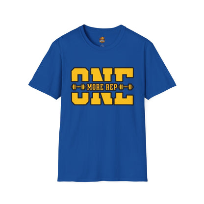 Gym Shirt — "one More Rep" Bold Barbell Fitness Tee front design