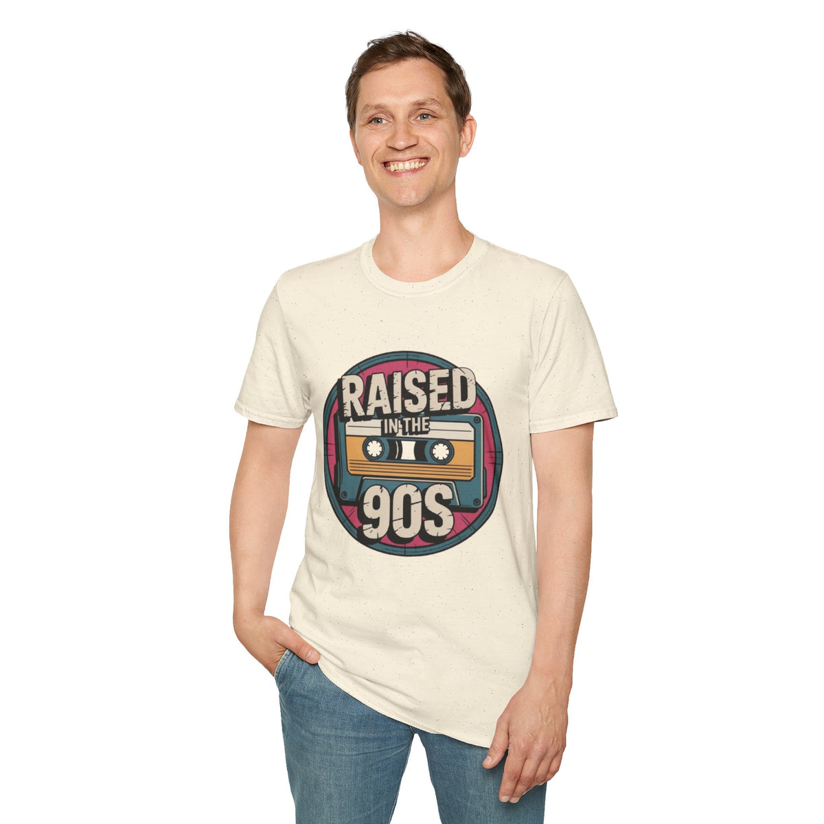 Raised in the 90s T-Shirt — Retro Cassette Nostalgia Tee