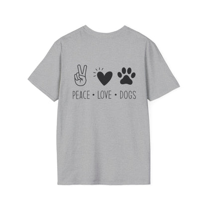 Dog Paw Fist Bump T-Shirt — Minimal Line Art Pet Lover Tee