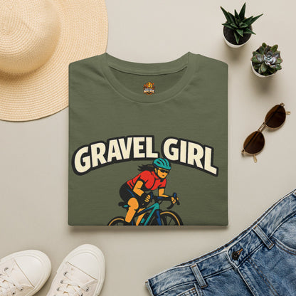 Gravel Girl Cycling Tee — "Gravel Girl Don't Stop" Bike Shirt for Women