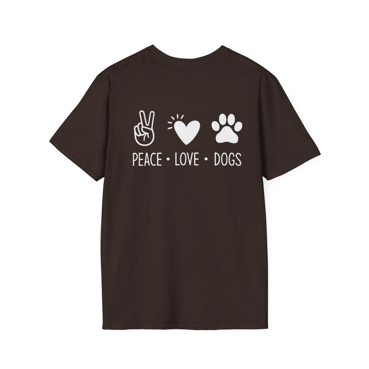 Dog Lover T-Shirt — "Peace • Love • Dogs" Minimal Line Art Tee