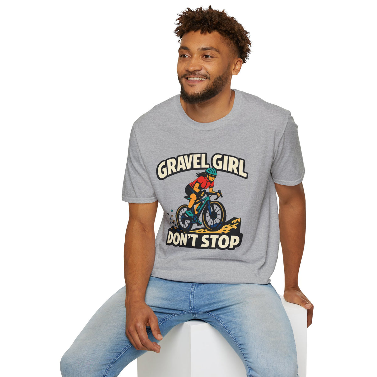 Gravel Girl Cycling Tee — "Gravel Girl Don't Stop" Bike Shirt for Women