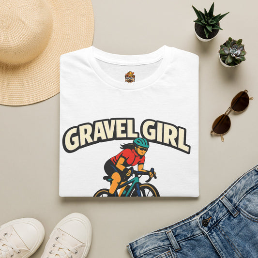 Gravel Girl Cycling Tee — "Gravel Girl Don't Stop" Bike Shirt for Women